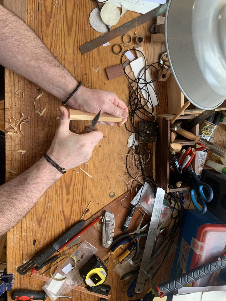 Carving a block of wood